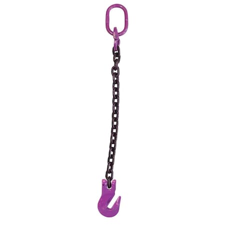 9/32 X 14' - Single Leg Chain Sling W/ Grab Hook - Grade 100